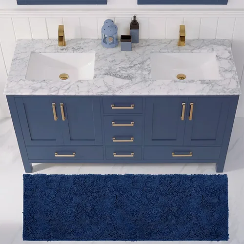 Miniatura 50 de LuxUrux Tapete de microfibra afelpada, de felpilla extrasuave, pelo largo de 1 pulgada, muy absorbente, para baño o ducha, lavar y secar a máquina