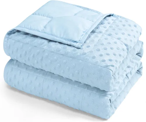 Miniatura 23 de Kivik Manta con peso de 3 libras, manta pesada de puntos Minky suave refrescante para una mejor relajación y sueño, lavable a máquina, 36 x 48 Gris