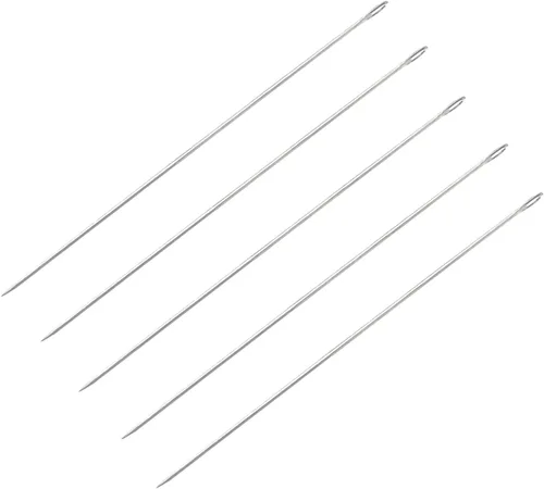 Miniatura 9 de 10 agujas Lei para fabricación de Leis, aguja de costura de ojos grandes de 4.7 pulgadas para manualidades, aguja larga de Lei para hacer flores