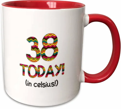 Miniatura 7 de 3dRose InspirationzStore ocasiones – 38 today. en Celsius – Funny 100o cumpleaños. 38 °C es 100 en grados Fahrenheit – tazas, Negro/Blanco