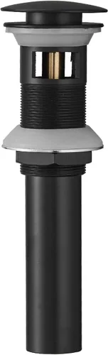 BWE Tapón de drenaje negro para fregadero con desbordamiento, se adapta al orificio estándar del fregadero de baño de 1-1/2 a 1-3/4 pulgadas, negro