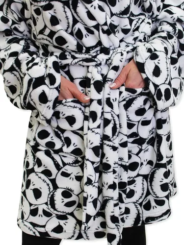 Miniatura 3 de The Nightmare Before Christmas - Bata de vellón con capucha para adultos Jack Skellington