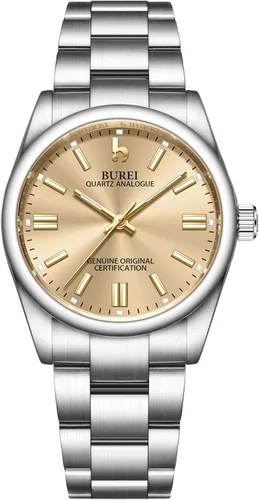 BUREI Couple Watch for Men and Women Dress Minimalist Stainless Steel Watches Waterproof Fashion Watches
