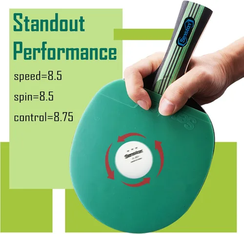 Miniatura 2 de Senston Paletas de ping pong para entretenimiento o competición - Juego de paletas de ping pong con velocidad avanzada, control Verde