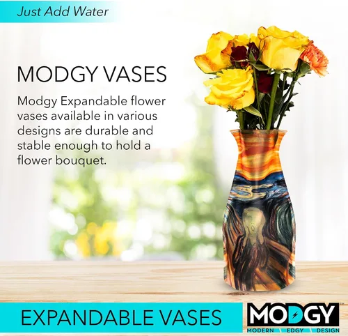 Miniatura 2 de MODGY Florero plegable y expandible de plástico, centros de mesa modernos, decoración de mesa de comedor, sala de estar, baño, oficina, Edvard