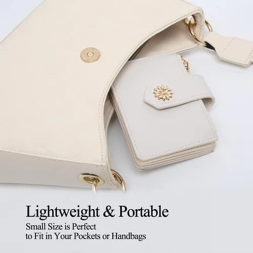 Miniatura 6 de Billetera pequeña para mujer RFID para mujer, carteras para tarjetas para mujer, delgada, cartera para tarjetas de crédito para mujer, beige-2