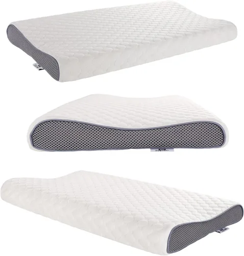 Miniatura 4 de SUQ I OME Slim Sleeper-Thin Memory Foam Pillow, de perfil delgado y bajo, para dormir boca abajo, 23.6 x 13.7 x 2.4/1.9 pulgadas, firme