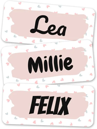 Miniatura 10 de Etiquetas de nombre personalizadas para niños [70 unidades] – Calcomanías de nombre impermeables para la escuela, artículos y ropa – Etiquetas