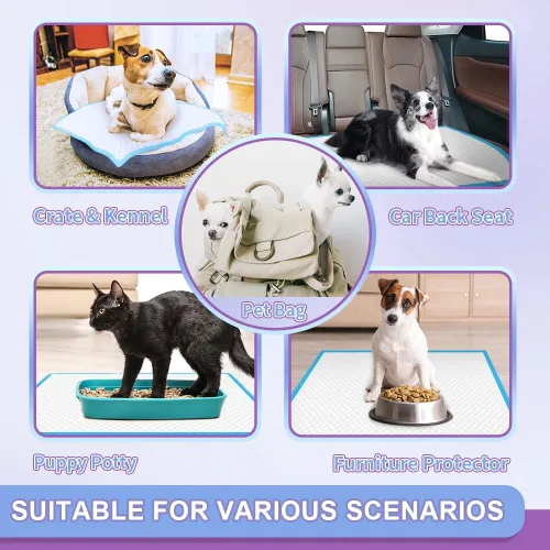 Miniatura 7 de IMMCUTE Almohadillas desechables para orina de cachorros de 22 x 23 pulgadas, 80 unidades, almohadillas de entrenamiento para orina de perro