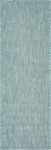 Miniatura 92 de Unique Loom Collection Alfombra de Área Plana Casual de Transición Sólida Jaspeada para Interiores/Exteriores (Pasillo 2' x 6' 1", Azul/Azul Marino)
