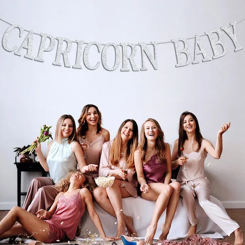 Miniatura 4 de Cartel de cumpleaños de Capricornio para bebé, letrero de banderín de temporada de Capricornio del zodiaco, horóscopo/astrología, suministros