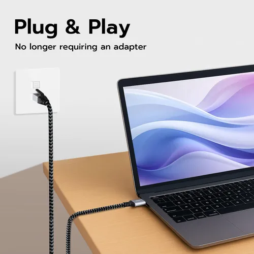 Miniatura 3 de Mcbazel Cable USB C a Ethernet 2M, adaptador de red de alta velocidad tipo C a RJ45, cable Gigabit Ethernet a USB C para portátiles, PC, iPad