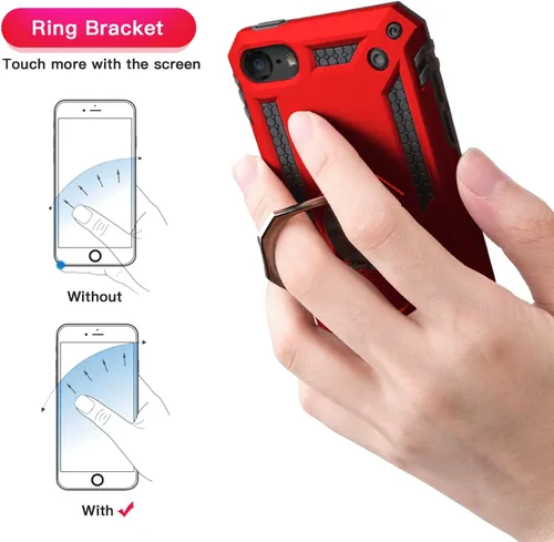 Miniatura 5 de IDweel Funda para iPod Touch 7, para iPod Touch 6 con soporte para automóvil, funda protectora híbrida resistente a prueba de golpes con soporte
