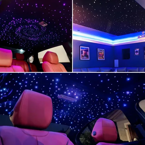 Miniatura 8 de AKEPO - Kit de luz musical RGBW de 6 W, tamaño mini, parpadeante, fibra óptica, controlada a través de aplicación, para el hogar y el automóvil, 600