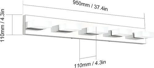 Miniatura 6 de Aipsun Moderna lámpara de tocador de baño cromada LED para baño, acero inoxidable, 5 luces, iluminación de pared de baño, 6000 K