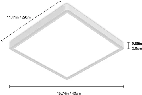 Miniatura 3 de Lámpara de techo LED regulable de 12 pulgadas con control remoto, brillo CCT completo de 24 W, luz de techo LED cuadrada ajustable, accesorio