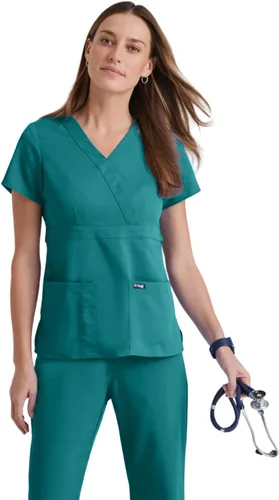 Miniatura 10 de Grey's Anatomy Signature - Camiseta de uniforme para mujer (talla grande, 3 bolsillos)