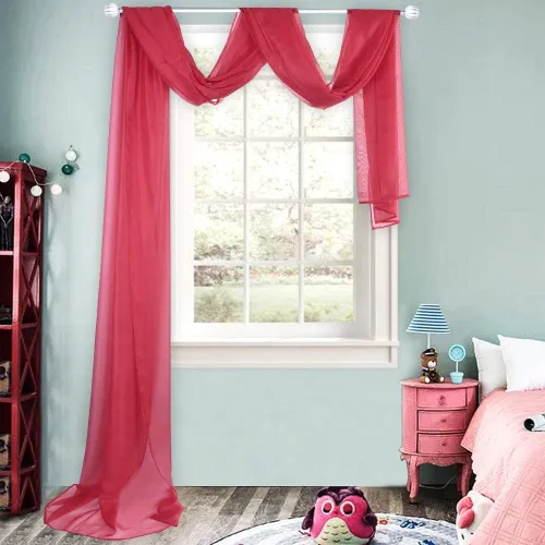 Miniatura 22 de HUTO Cenefas de cortina de gasa transparente beige para habitación de niñas, bufandas de gasa suave para bodas, fiestas, toldo, cama, 216 extra