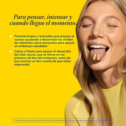 Miniatura 9 de Ritual Multivitamínico Prenatal Esencial para Mujeres: Folato y Colina para Soporte del Tubo Neural, Omega-3 DHA para el Desarrollo del Cerebro