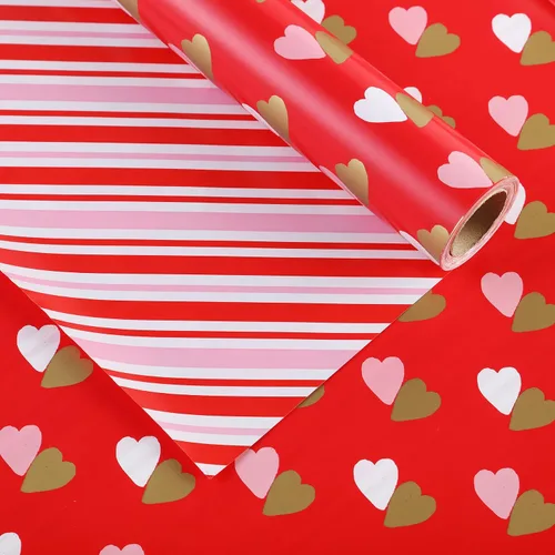 Miniatura 10 de Miss DuiDui Rollo de papel de regalo de puntos, 17 x 315 pulgadas, papel de regalo con diseño de puntos de aluminio coloridos para fiestas
