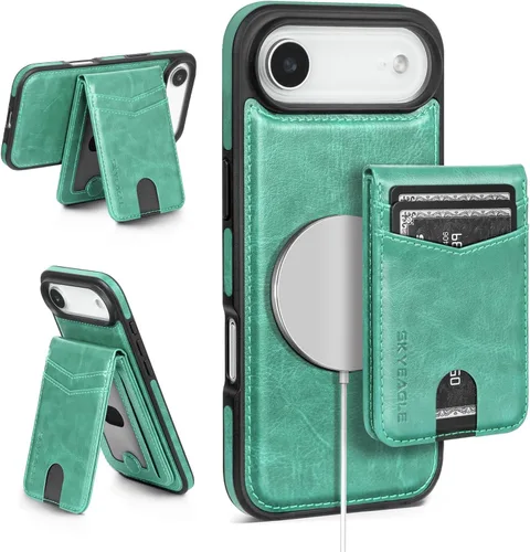 Miniatura 109 de SkyEagle Magsafe - Funda magnética 2 en 1 desmontable para iPhone 11 Pro Max con tarjetero, para mujeres y hombres, piel sintética con bloqueo RFID
