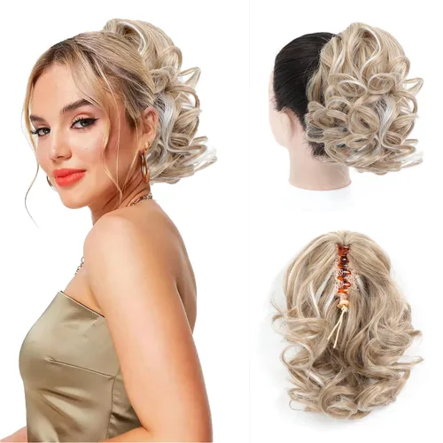 Extensión de cola de caballo, extensiones de cabello suelto corto rizado con cola de caballo de 9 pulgadas, extensiones de cabello ondulado para