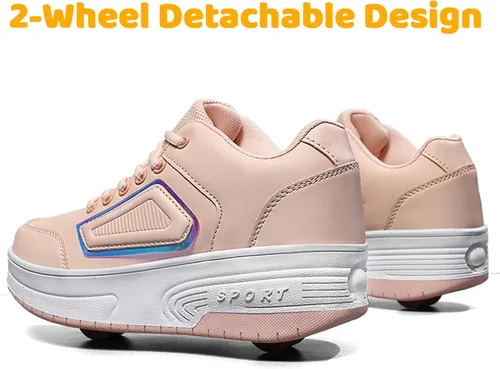 Miniatura 5 de Wooowyet - Zapatos con ruedas recargables para patinar para niños, unisex, con luces LED, moda