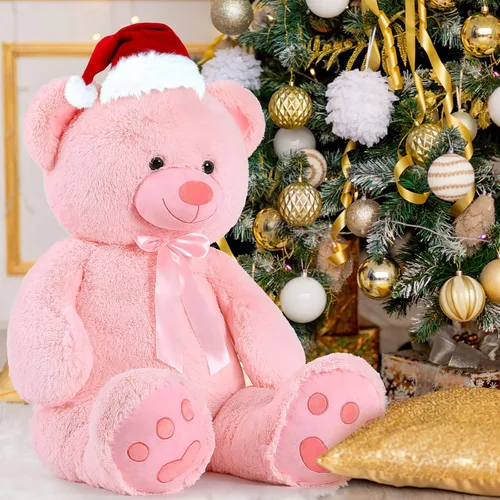 Miniatura 6 de MorisMos Oso de peluche gigante de 47 pulgadas Animal de peluche de 4 pies, Oso de peluche grande para baby shower, Regalos de oso de peluche