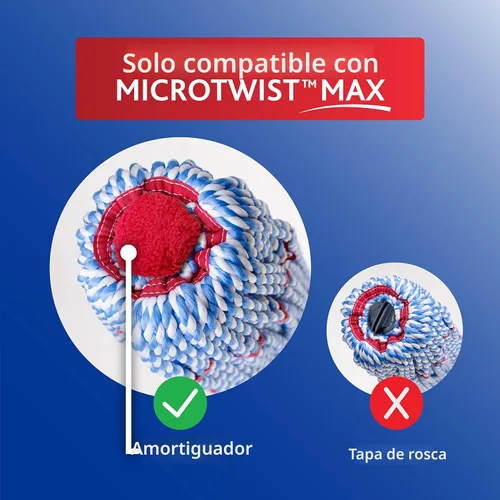 Miniatura 5 de O-Cedar MicroTwist MAX - Trapeador giratorio de microfibra con 1 repuesto adicional, cuenta con escurrir manos libres, cabezal de fregona extra