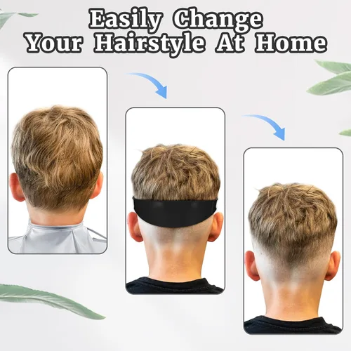 Miniatura 5 de Guía de corte de pelo fundido para hombres, kit de corte de pelo para hombres, incluye guía de corte de cabello, paraguas y peine, plantilla de Negro
