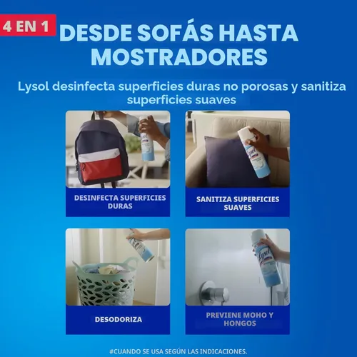 Miniatura 3 de Lysol Aerosol desinfectante, suministros de limpieza esenciales para el hogar, aerosol multiusos para habitaciones, aerosol desinfectante