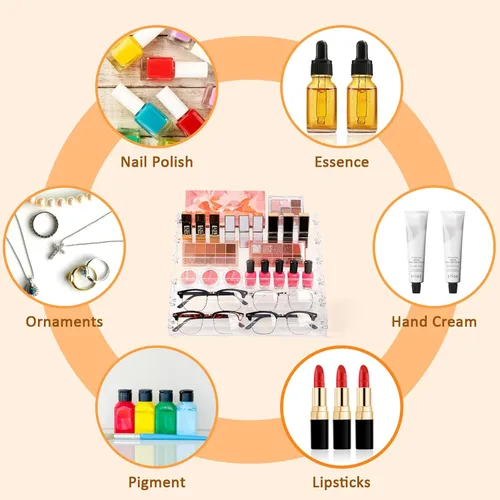 Miniatura 3 de Estante organizador de esmalte de uñas de 6 niveles, soporte acrílico para pintura de uñas, tinta de tatuaje, aceite esencial, almacenamiento