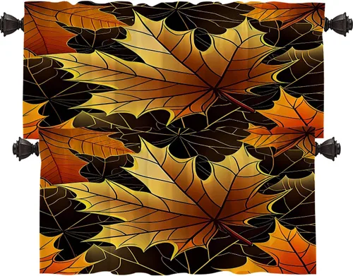 Miniatura 47 de Shrahala Art Nouveau Floral Pattern Blackout Curtain Tiers, Delicate Vine and Flower Design Kitchen Valance Light Blocking Tier Drapes with Rod