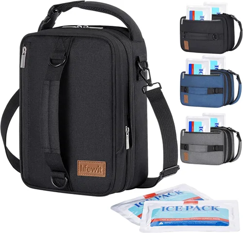 Miniatura 10 de Lifewit Lonchera expandible para hombres, bolsa de almuerzo aislada, bolsa enfriadora portátil con correas para el hombro y 2 paquetes de hielo