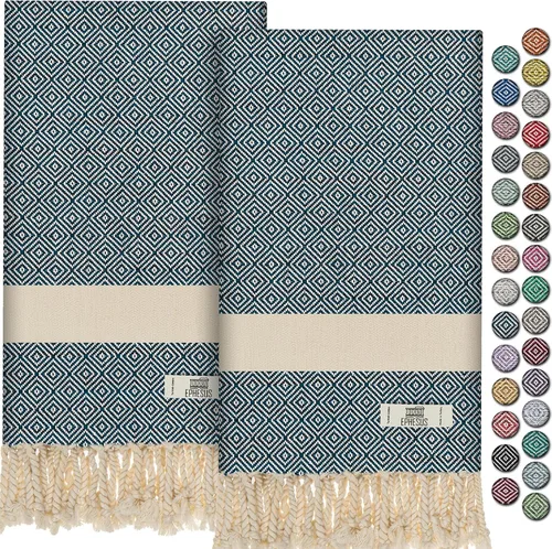 Miniatura 32 de EPHESUS TOWELS Toallas de Mano - Juego de 2 18" x 30" - Toalla de Mano Turca Decorativa para Baño, Cocina, Invitados, Cara, Cabello, Té, Paño