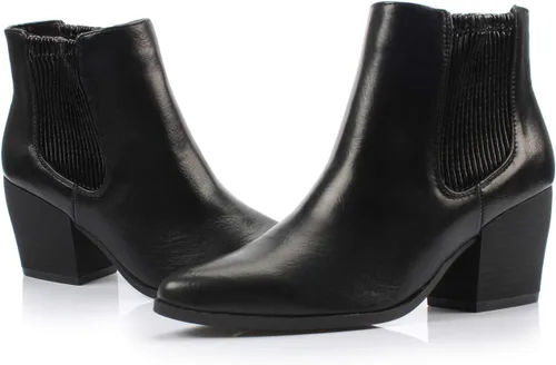 Miniatura 5 de Bliss - Botines cómodos de tacón grueso para mujer, estilo Chelsea