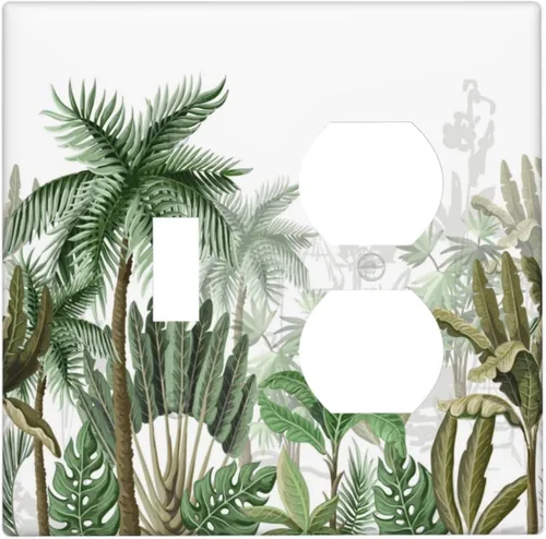 Miniatura 29 de Hojas de eucalipto, vegetación, flores de vid, sencillez, cubiertas decorativas de salida de 1 pandilla, placa de pared para interruptor de luz