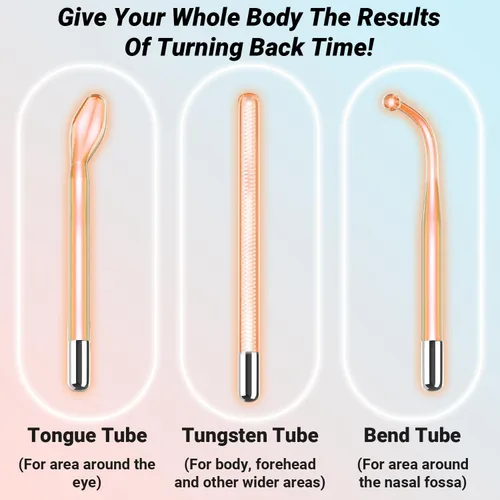 Miniatura 3 de TUMAKOU Varita facial de alta frecuencia, máquinas de dispositivo facial de alta frecuencia naranja para piel y vello facial, varita de alta