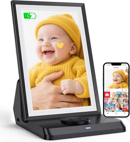 Miniatura 13 de BIGASUO Marco de fotos digital, marco digital Frameo de 10.1 pulgadas con WiFi con memoria de 32 GB, pantalla táctil IPS de 1280 x 800, envía