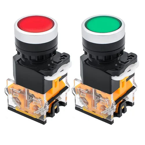 Miniatura 10 de Interruptor de botón de parada de emergencia de cabeza de hongo rojo, 1 paquete, prensa de bloqueo automático en el sentido de las agujas del reloj