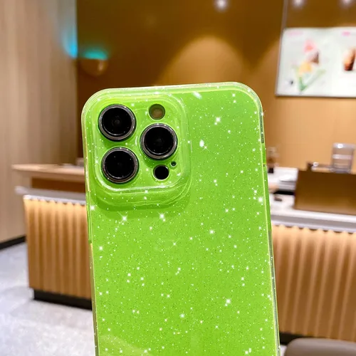 Miniatura 4 de OWLSTAR Bonita funda con purpurina para iPhone 12 Pro de 6.1 pulgadas, funda protectora delgada y brillante para mujeres y niñas (verde brillante)
