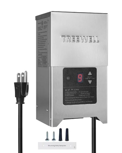 Miniatura 8 de Transformador de Paisaje de Bajo Voltaje de 150W, Transformador de Iluminación de Paisaje Exterior con Sensor de Fotocélula y Temporizador, 120V AC