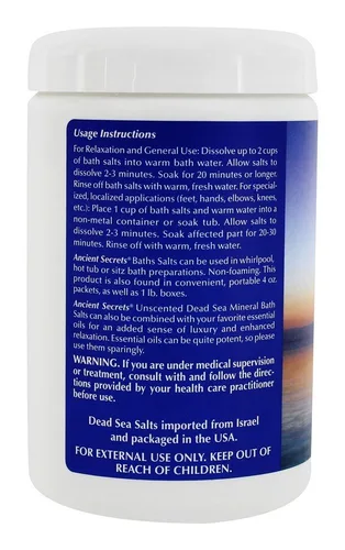 Miniatura 3 de ANCIENT SECRETS Sales de baño de aromaterapia sin perfume del Mar Muerto de 2 lb