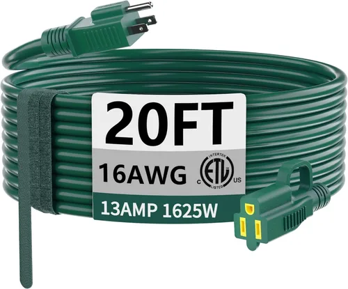 Miniatura 47 de HUANCHAIN Cable de extensión para interiores y exteriores, 50 pies, impermeable, calibre 16/3, flexible, resistente, cable de extensión para Amarillo