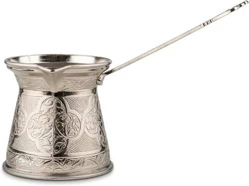 Miniatura 4 de Alisveristime Auténtica cafetera turca, hecha a mano Cezve/Ibrik, 4 pulgadas de ancho, 4 pulgadas de alto, 20.28 onzas ¡Mejora tu experiencia