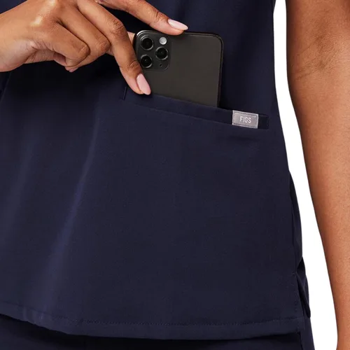 Miniatura 4 de FIGS Casma Scrub Tops para mujer ajuste clásico 3 bolsillos elástico en cuatro direcciones antiarrugas para mujer