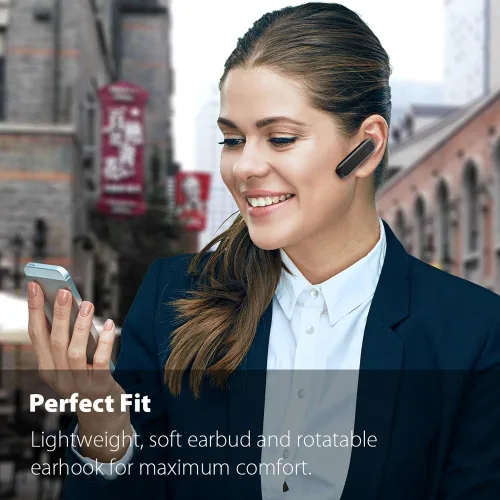 Miniatura 3 de Auricular Bluetooth, manos libres, auricular Bluetooth inalámbrico con 18 horas de reproducción y micrófono con cancelación de ruido para iPhone