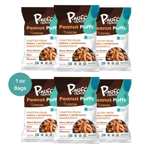 Miniatura 19 de Pnuff Crunch Puffs de Mantequilla de Maní - Bocadillos saludables, aperitivos bajos en calorías, aperitivos sin gluten, veganos, ricos en proteínas