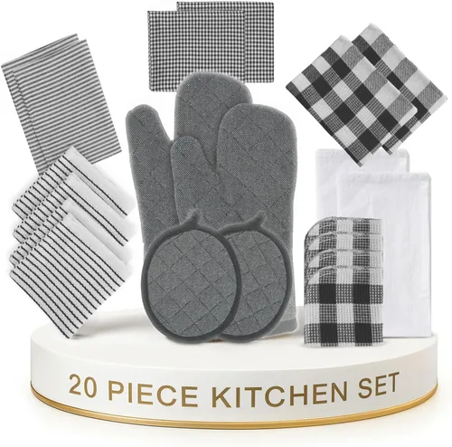 Miniatura 70 de LANE LINEN Juego de 6 paños de cocina de algodón para secar platos, 18 x 28 pulgadas, absorbentes, de secado rápido, color beige 07: Amarillo