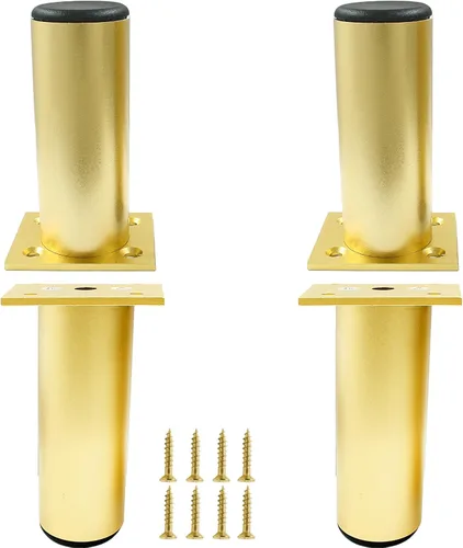 Miniatura 9 de Juego de 4 patas para muebles de 4 pulgadas, patas ajustables de aleación de aluminio, patas redondas de metal para sofá, patas ajustables